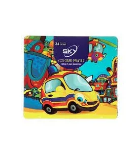 مداد رنگی 24 رنگ جعبه فلزی اسکای | اسکای |9789651155895