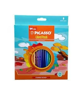 مداد رنگی 24 رنگ جعبه مقوایی پیکاسو کد: GOL-24-C | پیکاسو |6263740801069