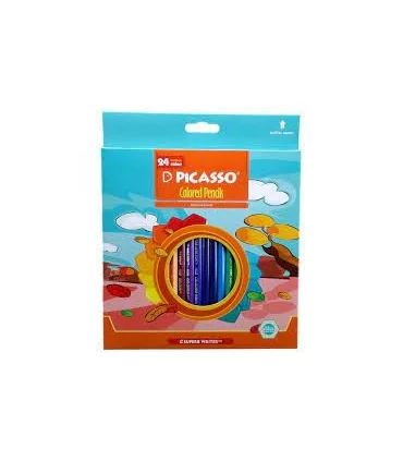 مداد رنگی 24 رنگ جعبه مقوایی پیکاسو کد: GOL-24-C | پیکاسو |6263740801069